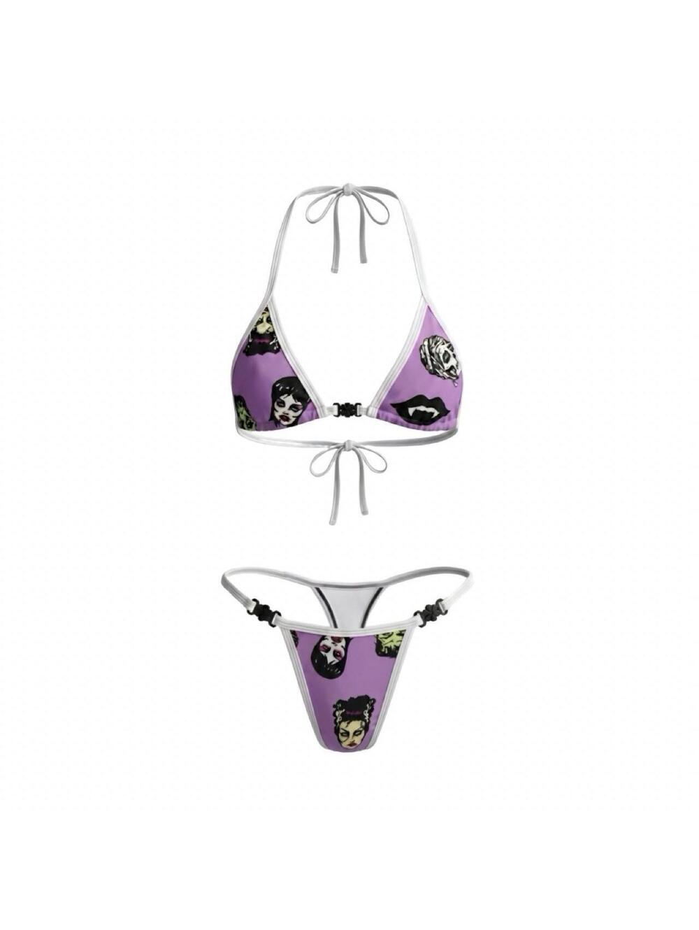 Spooky Monsters Purple Bikini Set - GrlFriday Shop